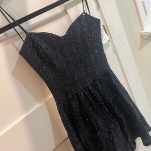 Navy sequin mini dress NWT